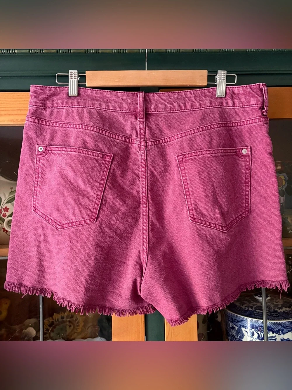 Anthropologie Pilcro Sz. 32 Sunwashed Raspberry High Rise Shorts